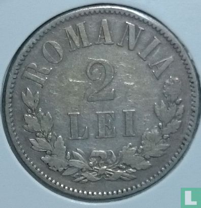 Romania 2 lei 1873 - Image 2