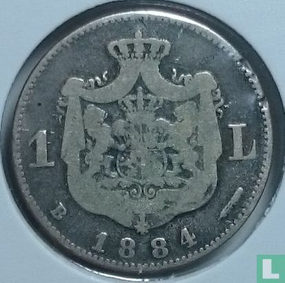 Romania 1 leu 1884 - Image 1