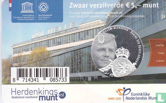 Nederland 5 euro 2015 (coincard - UNC) "Van Nelle factory" - Afbeelding 2