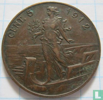 Italie 5 centesimi 1912 - Image 1