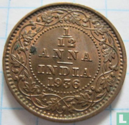Brits-Indië 1/12 anna 1936 (Calcutta) - Afbeelding 1