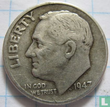 United States 1 dime 1947 (D) - Image 1