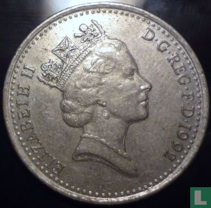 United Kingdom 10 pence 1992 (6.5 g - missstrike) - Image 1