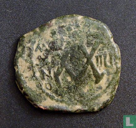 Empire byzantin, Demi AE Follis, 582-602 AD, Tibère Mauricius, Antioche - Image 2