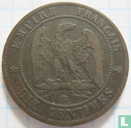 France 10 centimes 1855 (BB - ancre) - Image 2