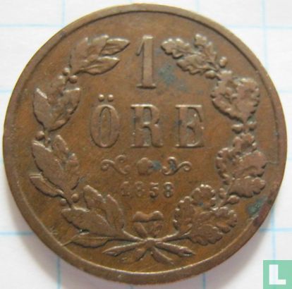 Zweden 1 öre 1858 (L.A) - Afbeelding 1