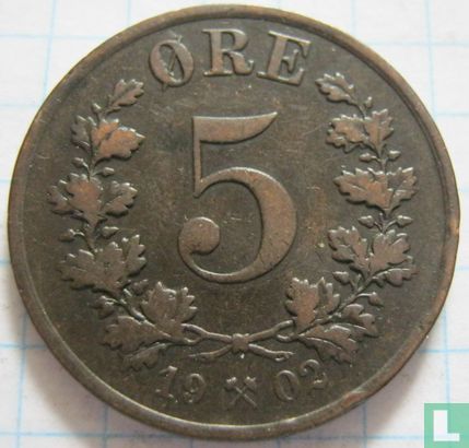 Noorwegen 5 øre 1902 - Afbeelding 1
