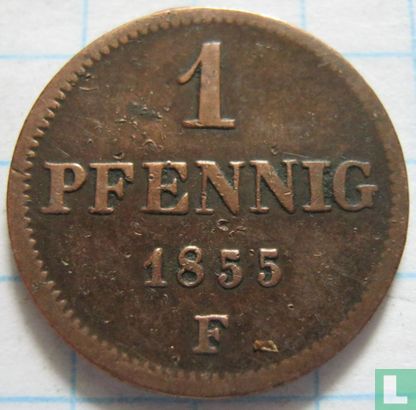 Saksen-Albertine 1 pfennig 1855 - Afbeelding 1