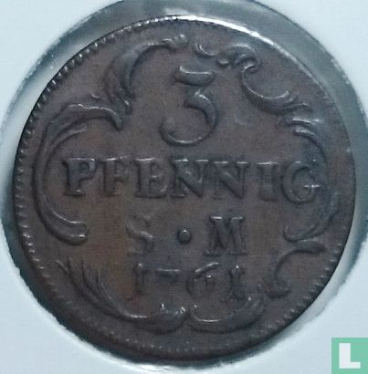 Mainz 3 pfennig 1761 - Afbeelding 1