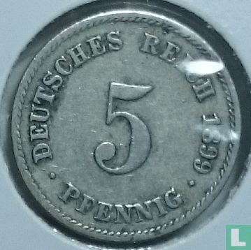 Duitse Rijk 5 pfennig 1899 (F) - Afbeelding 1