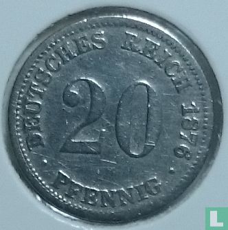 Duitse Rijk 20 pfennig 1876 (G) - Afbeelding 1