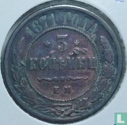 Rusland 3 kopeken 1871 (EM) - Afbeelding 1
