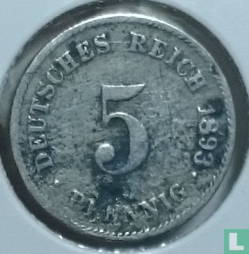 Duitse Rijk 5 pfennig 1893 (G) - Afbeelding 1