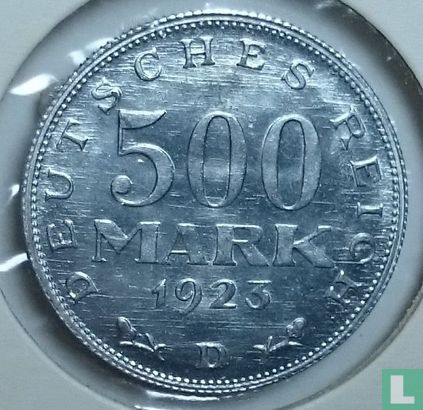 German Empire 500 mark 1923 (D) - Image 1
