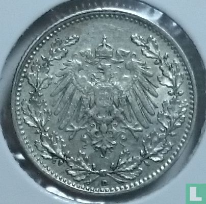 Duitse Rijk ½ mark 1912 (D) - Afbeelding 2