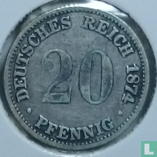 Duitse Rijk 20 pfennig 1874 (B) - Afbeelding 1