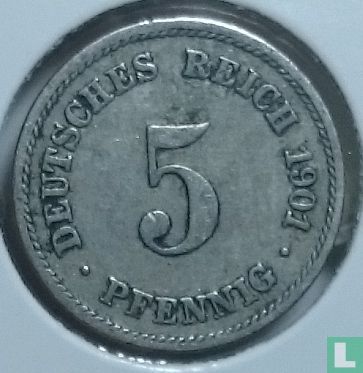 German Empire 5 pfennig 1901 (F) - Image 1