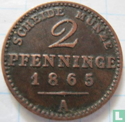 Pruisen 2 pfenninge 1865 - Afbeelding 1