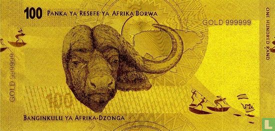 Afrique du Sud 100 rands 2,012 Replica or avec certificat - Image 1