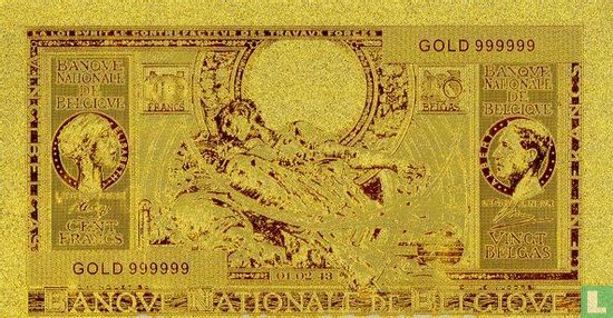 Belgien 100 Francs 1943 Gold REPLICA mit Zertifikat - Bild 2