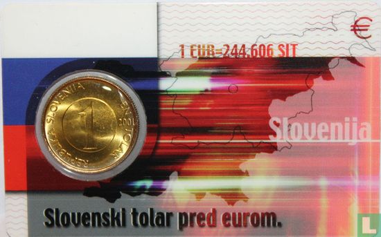 Slovénie 1 tolar 2001 (coincard) - Image 1