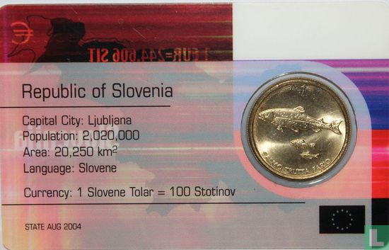 Slovénie 1 tolar 2001 (coincard) - Image 2