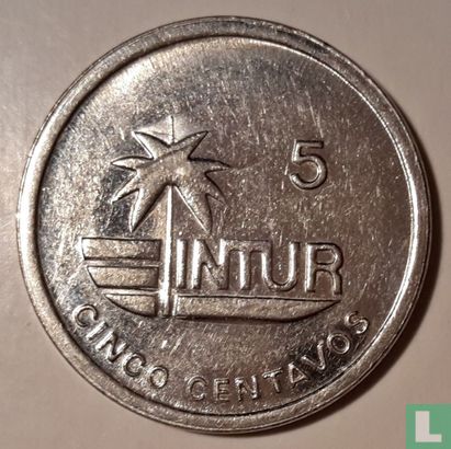 Cuba 5 convertible centavos 1989 (INTUR - stainless steel) - Image 2