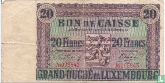 Luxemburg 20 francs 1926 - Afbeelding 1
