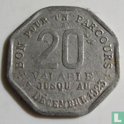 Frankrijk 20 centimes TCRP Paris 44 - Image 1