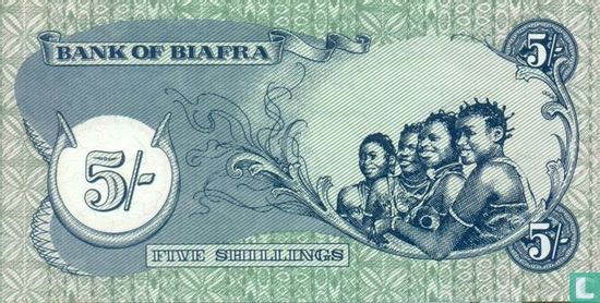 Biafra 5 Shillings  - Afbeelding 2