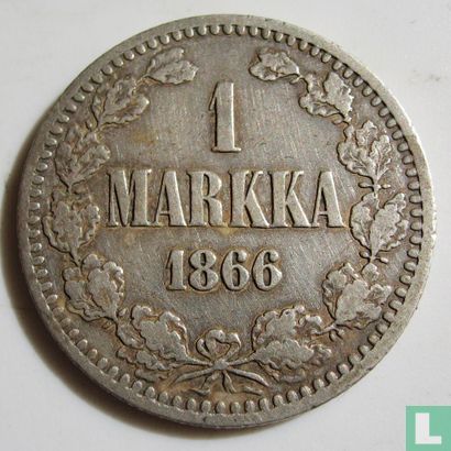 Finlande 1 markka 1866 (type 2) - Image 1