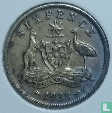 Australië 6 pence 1939 - Afbeelding 1
