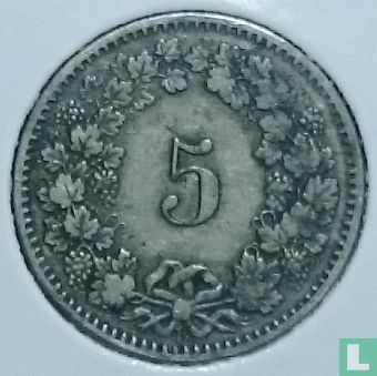 Suisse 5 rappen 1876 - Image 2