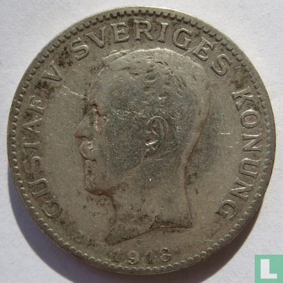 Zweden 1 krona 1918 - Afbeelding 1
