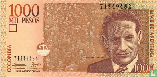 Colombia 1,000 Pesos 2007 (P456g) - Image 1