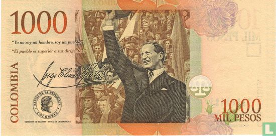 Kolumbien 1.000 Pesos 2007 (P456g) - Bild 2