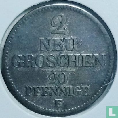 Saxony-Albertine 2 neu-groschen / 20 pfennige 1853 - Image 2