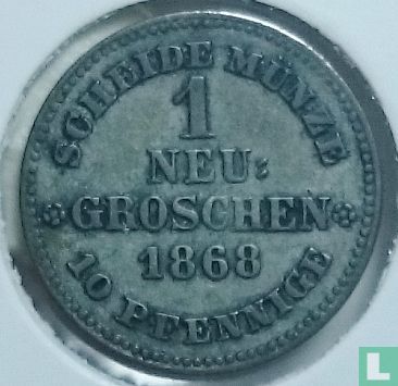 Saksen-Albertine 1 neugroschen / 10 pfennige 1868 - Afbeelding 1