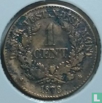 Deens West-Indië 1 cent 1878 - Afbeelding 1