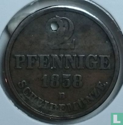 Hanovre 2 pfennige 1858 - Image 1