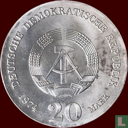DDR 20 mark 1974 "250th anniversary Death of Immanuel Kant" - Afbeelding 1
