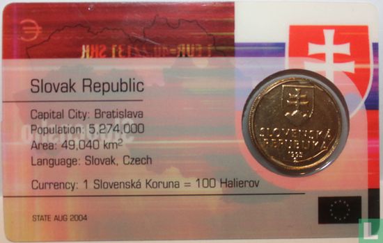 Slowakije 1 koruna 1995 (coincard) - Afbeelding 1