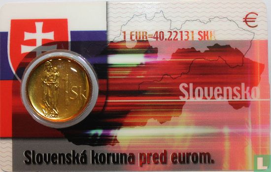 Slowakije 1 koruna 1995 (coincard) - Afbeelding 2