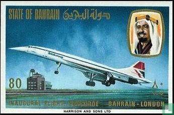 Eerste Concorde vlucht van Bahrein naar Londen 