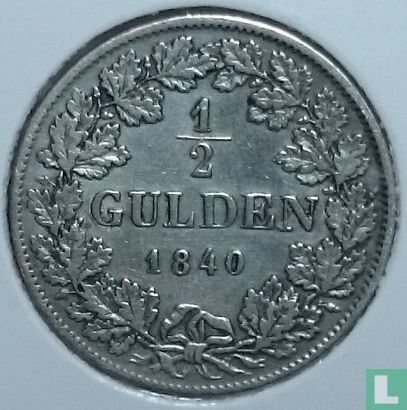 Baden ½ gulden 1840 - Afbeelding 1