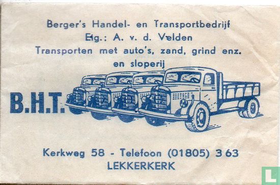 Berger's Handel en Transportbedrijf - B.H.T. - Afbeelding 1