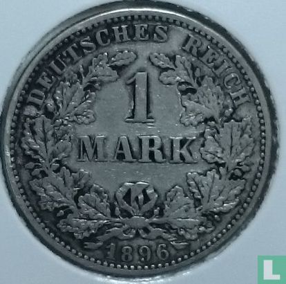 Empire allemand 1 mark 1896 (E) - Image 1