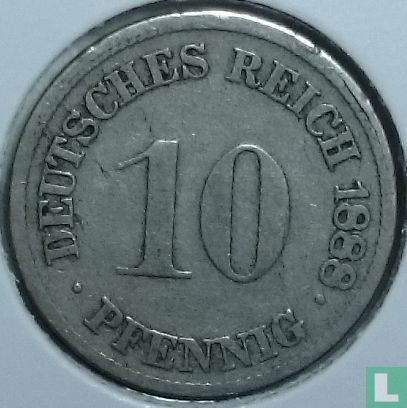 Duitse Rijk 10 pfennig 1888 (G) - Afbeelding 1
