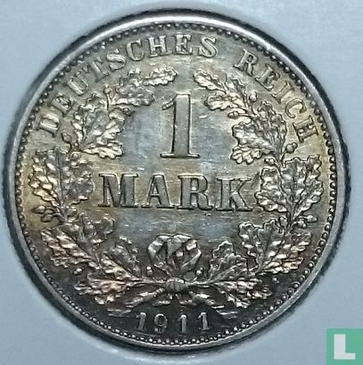 Empire allemand 1 mark 1911 (G) - Image 1