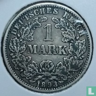 German Empire 1 mark 1893 (E) - Image 1